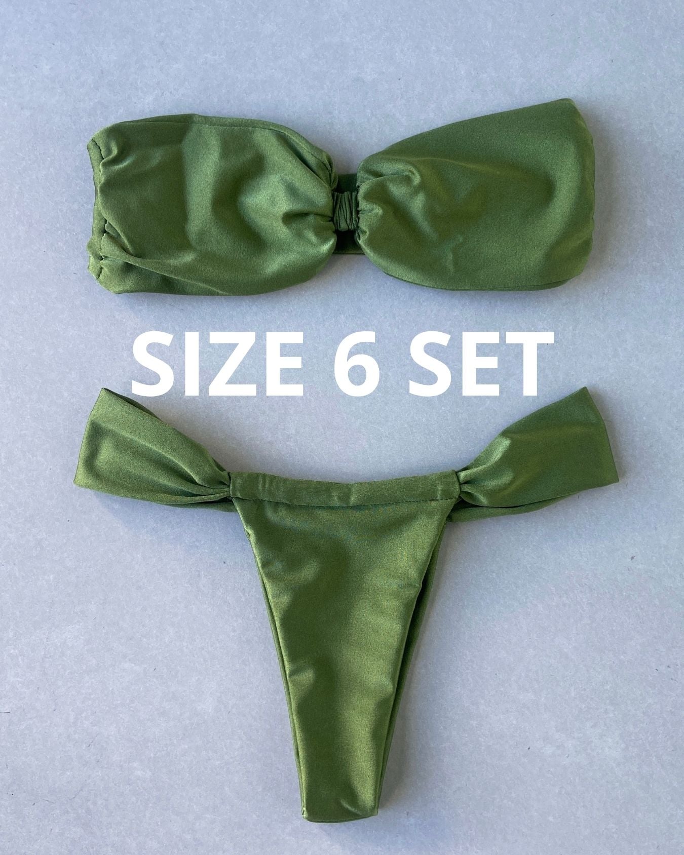 SHIMMER KHAKI GREEN BIKINI - SIZE 6AU SET - 164
