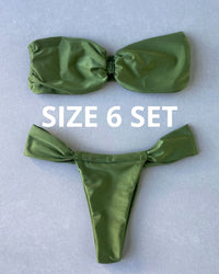 SHIMMER KHAKI GREEN BIKINI - SIZE 6AU SET - 164