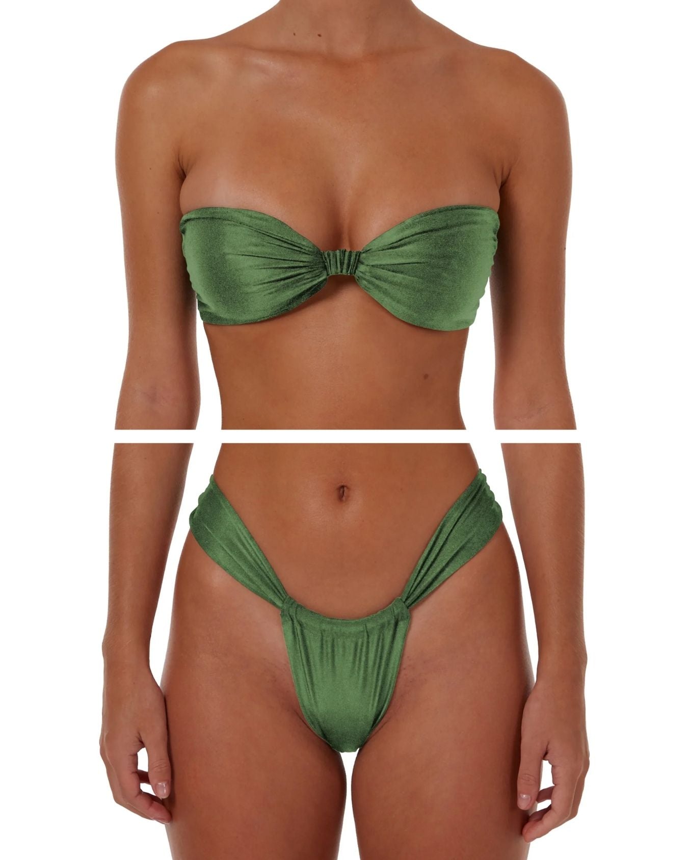 SHIMMER KHAKI GREEN BIKINI - SIZE 6AU SET - 164