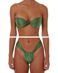 SHIMMER KHAKI GREEN BIKINI - SIZE 6AU SET - 164