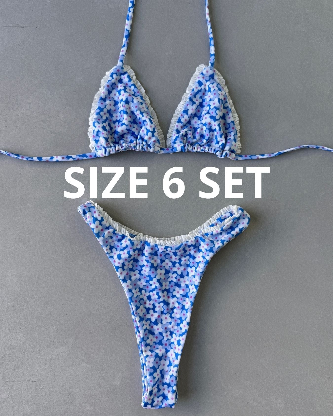 BLUE FLORAL BIKINI - SIZE 6AU SET - 104