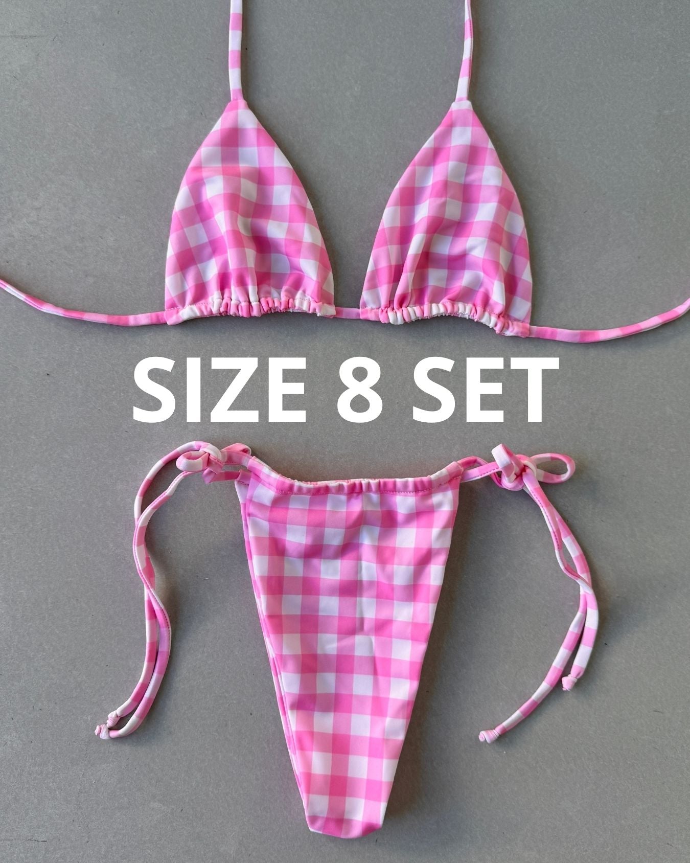 PINK GINGHAM BIKINI - SIZE 8AU SET - 116