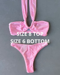 SHIMMER BABY PINK BIKINI - SIZE 8AU TOP 6AU BOTTOMS - 137