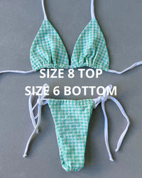 MINT TEXTURED BIKINI - SIZE 8AU TOP 6AU BOTTOMS - 124