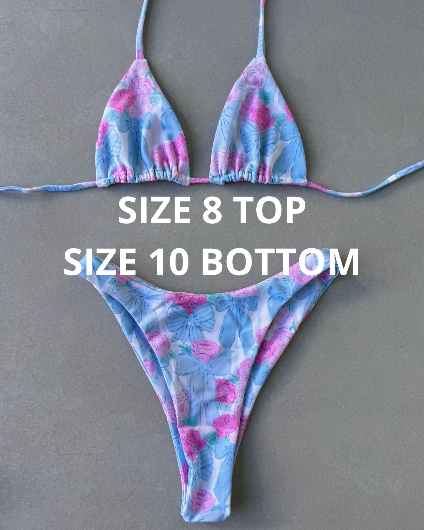 PASTEL BOWS BIKINI - SIZE 8AU TOP 10AU BOTTOMS - 120