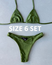 SHIMMER KHAKI GREEN BIKINI - SIZE 6AU SET - 182