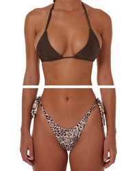 MATTE BROWN LEOPARD BIKINI - SIZE 14AU TOP 16AU BOTTOMS - 179