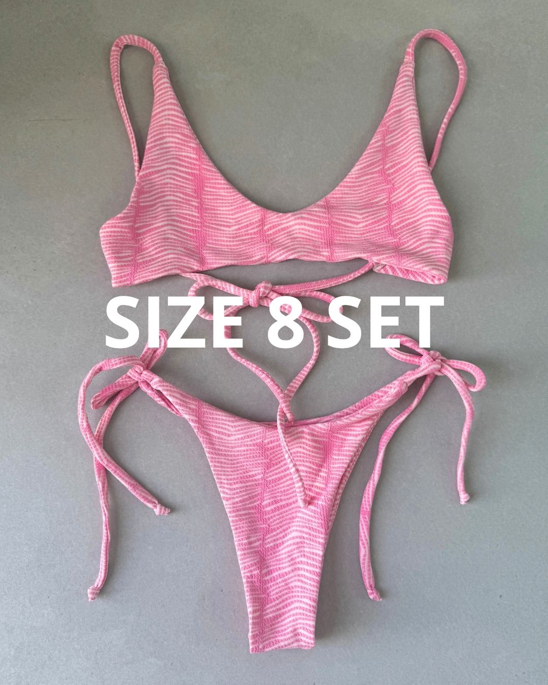 PINK TEXTURED BIKINI - SIZE 8AU SET - 194