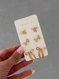 3x Pack Bow Earrings