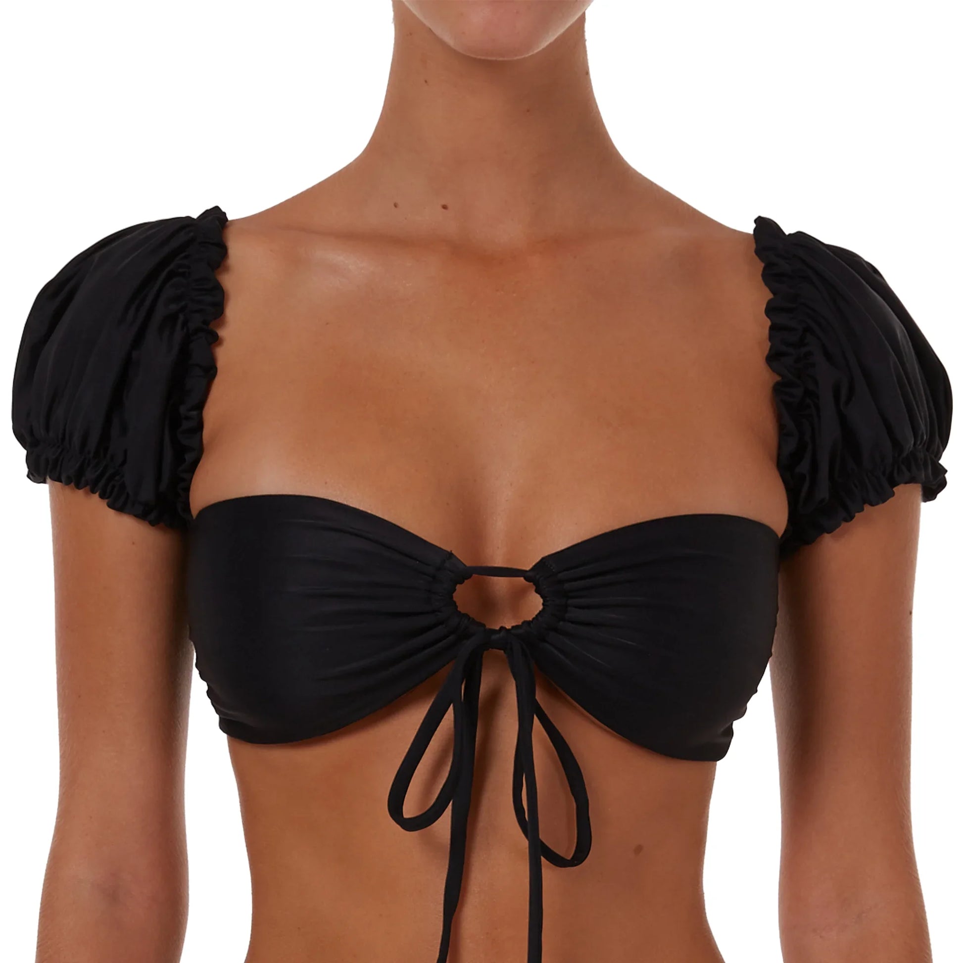 Drawstring Top With Sleeves