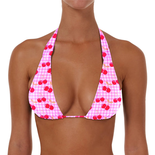 Ruched String Tie Halter Top