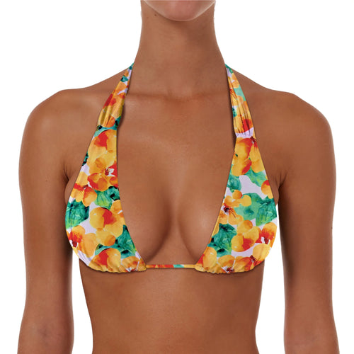 Ruched String Tie Halter Top
