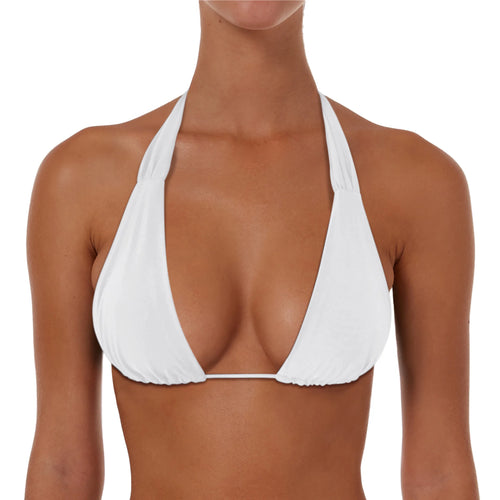 Ruched String Tie Halter Top