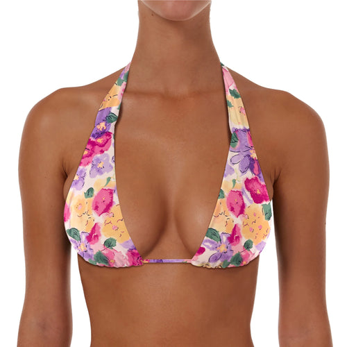 Ruched String Tie Halter Top