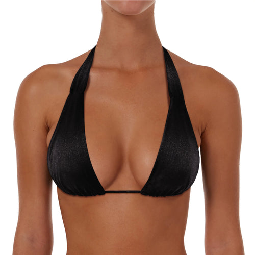 Ruched String Tie Halter Top