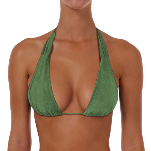 Ruched String Tie Halter Top