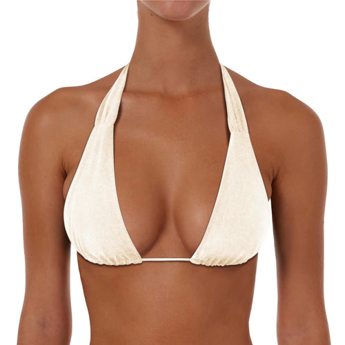 Ruched String Tie Halter Top
