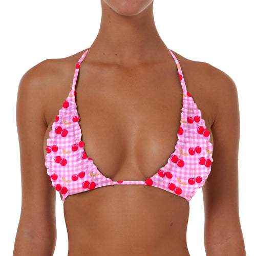 Ruched Triangle String Top
