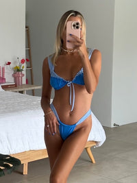 Customisable Two Toned Wide Ruched String Set