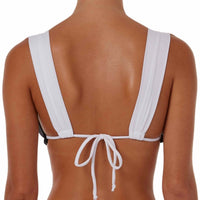 Two Tone Wide Ruched String Top