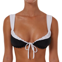 Two Tone Wide Ruched String Top